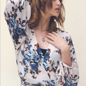 Blue Rose Wrap Cardigan